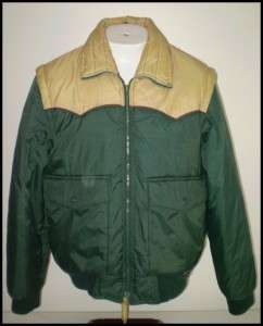 80s DEEP NORTH Insulated PUFFY SKI Jacket VEST Green M  