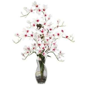   Natural Dendrobium w/Vase Silk Flower Arrangement