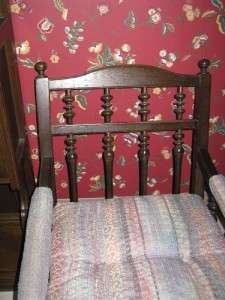 Ethan Allen Royal Charter Jacobean Solid Oak Easy Chair 7441  