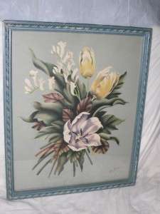 Antique 1920s De Jonge Morris Bendien Inc NY Floral Bouquet Art Deco 