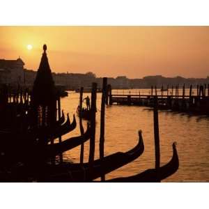  Row of Gondolas at Dawn, San Marco (St. Marks), Venice 