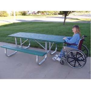  Jayhawk Galvanized Frame Picnic Table ADA White Patio 