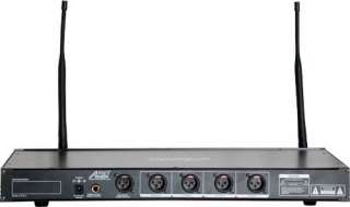   wireless system is a UHF four  channel wireless microphone system