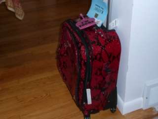 KATHY VAN ZEELAND RED SPINNER 20 CARRY ON LUGGAGE NWT  