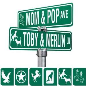   Personalized Two Sided Street Sign with Emblem Patio, Lawn & Garden