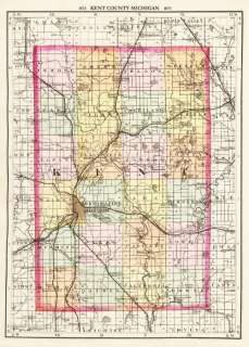 KENT COUNTY MICHIGAN (MI/GRAND RAPIDS) MAP 1873 MOTP  