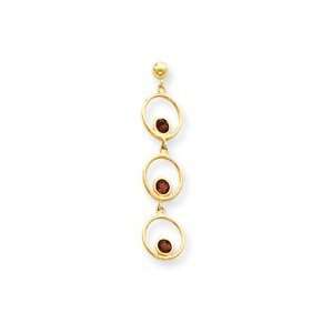   Garnet Triple Drop Circle Dangle Post Earrings   JewelryWeb Jewelry