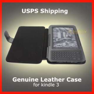 BK Genuine Leather Cover Case  Kindle Keyboard / 3 + Free Screen 