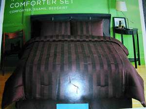 NIB Target Home 4 Piece Comforter Set DKBrown Size KING  