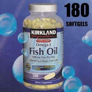 180ct Kirkland Enteric Coated Fish Oil 1200 mg Omega 3  
