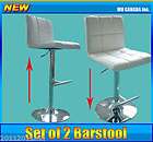 Bar Stool Set of 2 Kitchen Chair Pub Barstool PU Leather 3433 White 