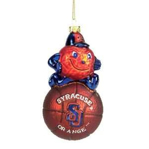   Orangemen Mascot Glass Basketball Christmas Ornament