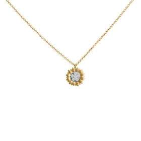    Meira T 14K Rose Gold & Diamond Sun Flower Necklace Jewelry