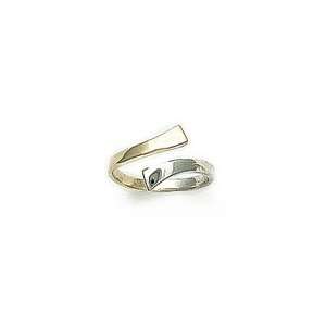    Two tone 14k white and yellow gold toe ring 