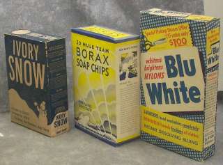 Vintage Laundry Soap Boxes Borax Ivory Nu Bora Dic A Doo Unopened 