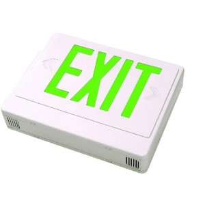 REMOTE CAPABLE LED EXIT SIGN, , SGL/DBL UNIV., GREEN LETTER/WHITE 