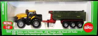 GERMANY Siku 1855 JCB TRACTOR WITH HOOK LIFT TRAILER  