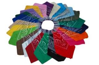 ANY COLOR PAISLEY DOUBLE SIDED PRINTED COTTON BANDANA  