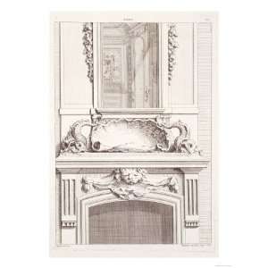 Fireplace, Oppenord, Giles Marie, Paris 1745, Engraved Plates For His 