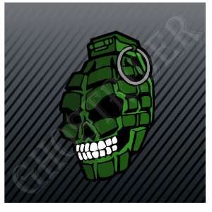  Grenade Skull Army Military Car Trucks Sticker Decal 