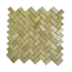   of Honey Onyx Herringbone Shape Mosaic Tiles Polished 