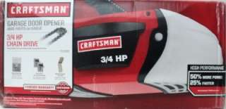 Craftsman Garage Door Opener 3/4 hp Chain Drive, Keyless Entry 53990 