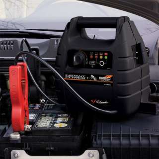 The Schumacher IP 95C Jump Starter and Air Compressor being used as a 