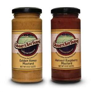 Granite Bay Farms Golden Honey and Harvest Raspberry Mustard (2 Jar 