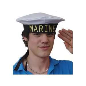   Marine/Sailor Hat (Material, With Black Tassel)   White Toys & Games