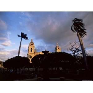 Palm Trees in Main Plaza and Grenada Cathedral, Grenada, Nicaragua 