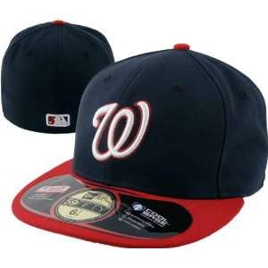 Washington Nationals New Era 5950 On Field Fitted Blue & Red Baseball 