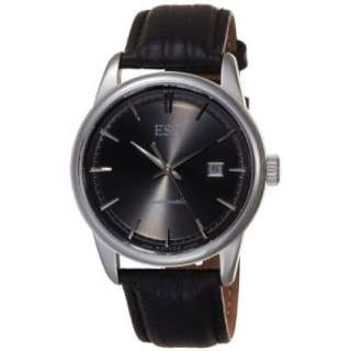 ESQ by Movado Mens 07301373 Chronicle Black Leather Strap Anthracite 
