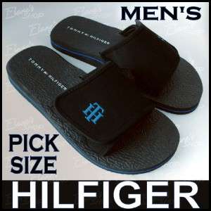 HILFIGER MEN Flip flop Slide Black Sandals Mens PICK SZ  