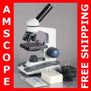    Metal Glass Optics C&F Focus Student Microscope +Prepared Slide Set