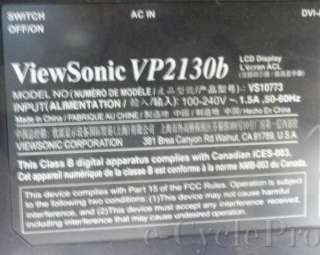 ViewSonic VP2130B 21 LCD Monitor 1600 x 1200  10001  8ms, 16ms 