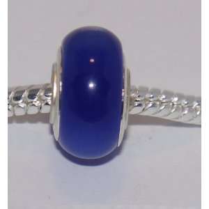 com Beautiful Pandora Style Blue Cats Eye European Pure Murano Glass 
