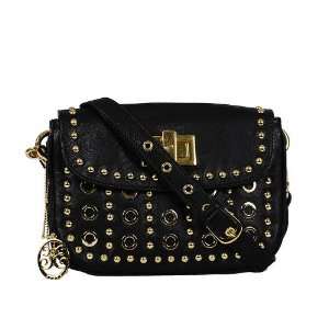  Black Vieta Louisa Shoulder Bag ~ Faux Leather with Stud 