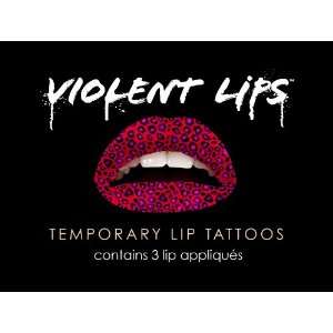  Violent Lips   The Red Cheetah   Set of 3 Temporary Lip 