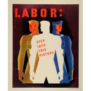  Print Propaganda Labor World War II Soldier Military Force Industry 