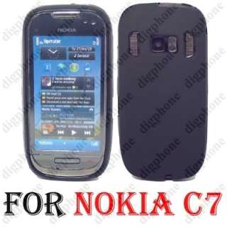 Black TPU Silicone CASE cover For Nokia C7 Mobile Phone  