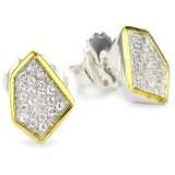 Kara Ross Pyramid White Sapphire Tiny Stud Earrings $395.00 Kara 