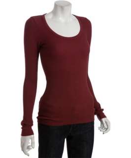 Rebecca Beeson oxblood cotton scoop neck thermal top