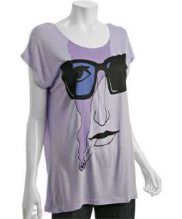 style #304579701 heather purple Cool Cat scoopneck boyfriend t shirt