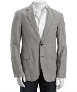 John Varvatos Star USA midnight striped cotton two button blazer style 
