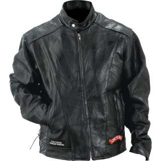 Buffalo Leather Motorcycle Jacket With Patches  