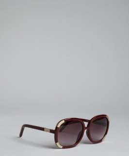 Chloe burgundy striped acrylic oversized square sunglasses