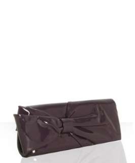 Christian Louboutin purple patent leather bow clutch   up to 