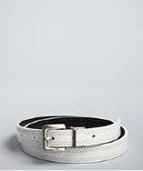 Calvin Klein white leather and black patent leather reversible belt 