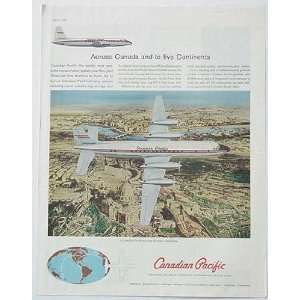  1960 Canadian Pacific Airlines Jet Prop Britannia Print Ad 
