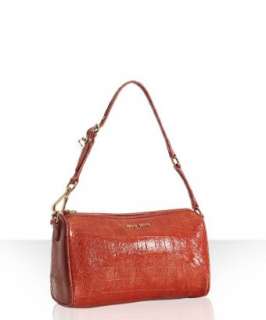 Miu Miu paprika croc embossed leather shoulder bag   